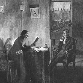 Николай Васильевич Гоголь пишет письмо Александру Сергеевичу Пушкину с просьбой дать сюжет для комедии